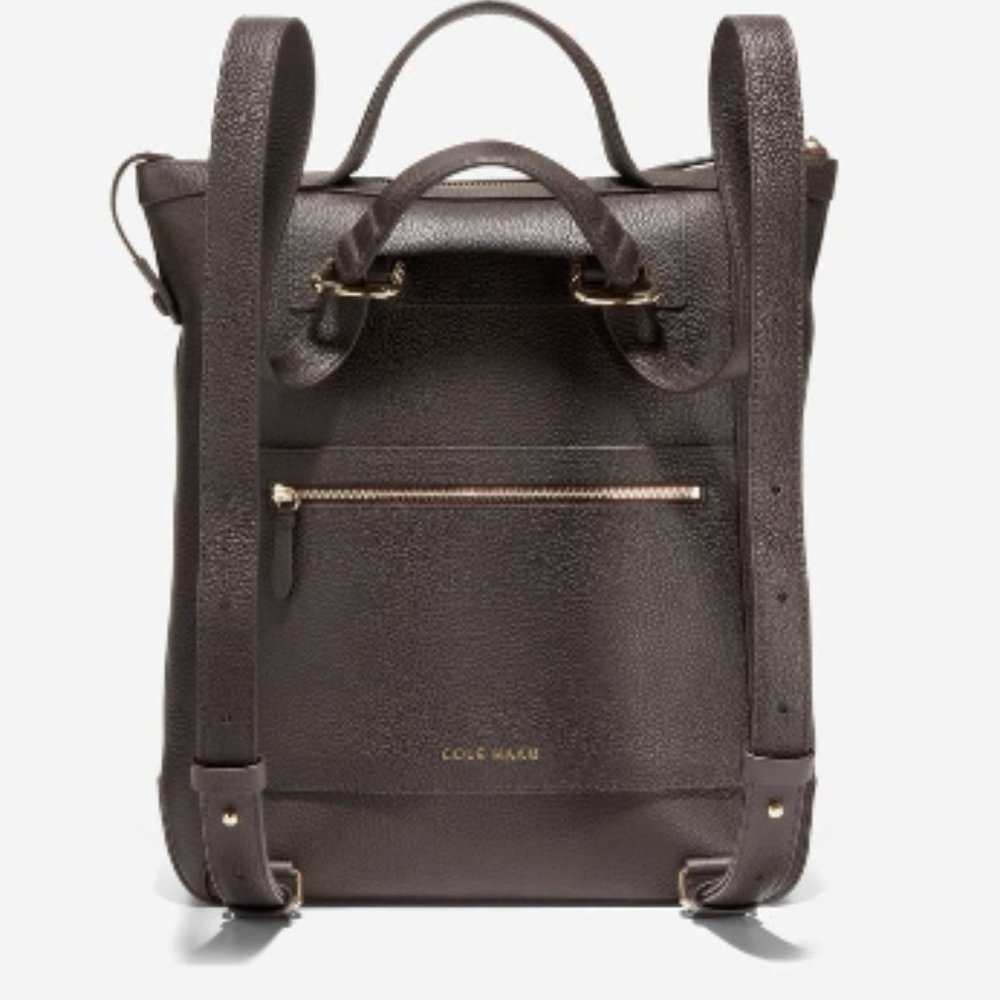 Cole Haan Grand Ambition Small Convertible Luxe Backpack (Dark Chocolate)